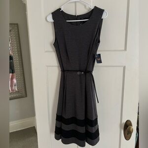 Anthropologie Gray and Black Midi Dress